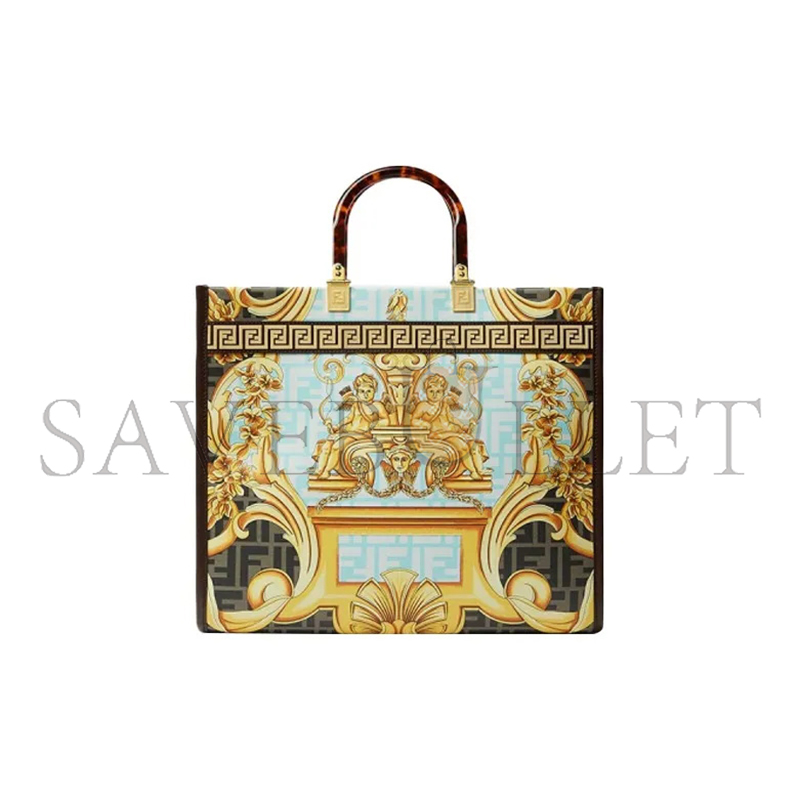 FENDI VERSACE X FENDI FENDACE SUNSHINE SHOPPER TOTE 751A046375B02F (35*31*17m)